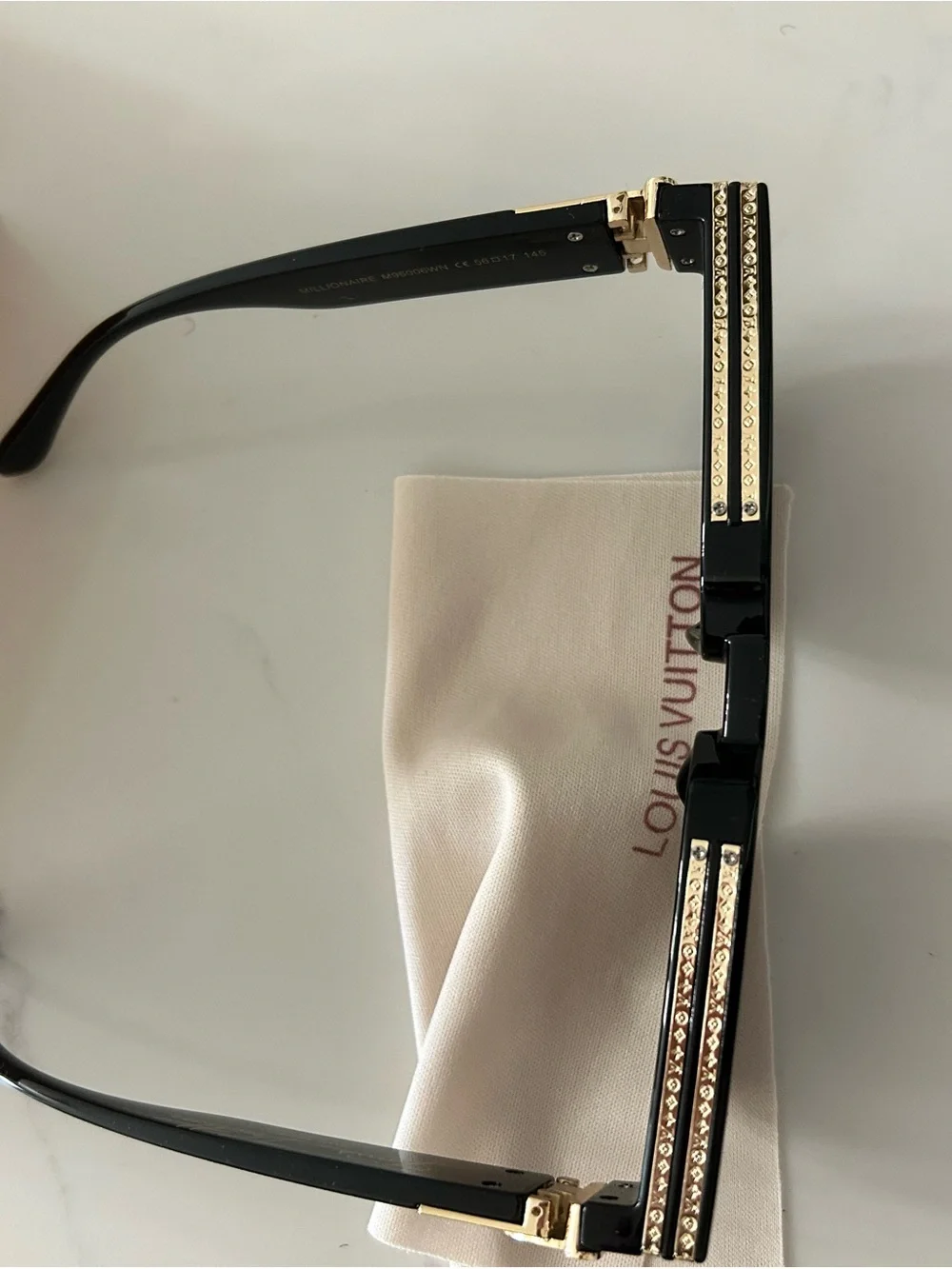 Louis Vuitton Black Sunglasses with Gold Trim 1.1